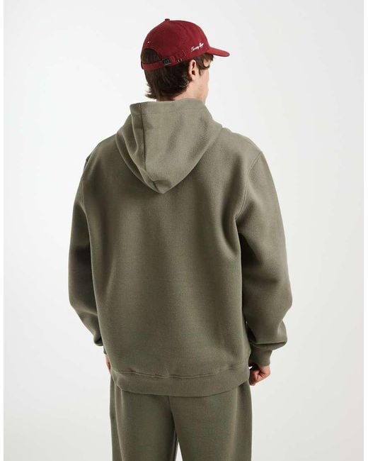 ASOS Brown Relaxed Pique Hoodie Co-ord for men