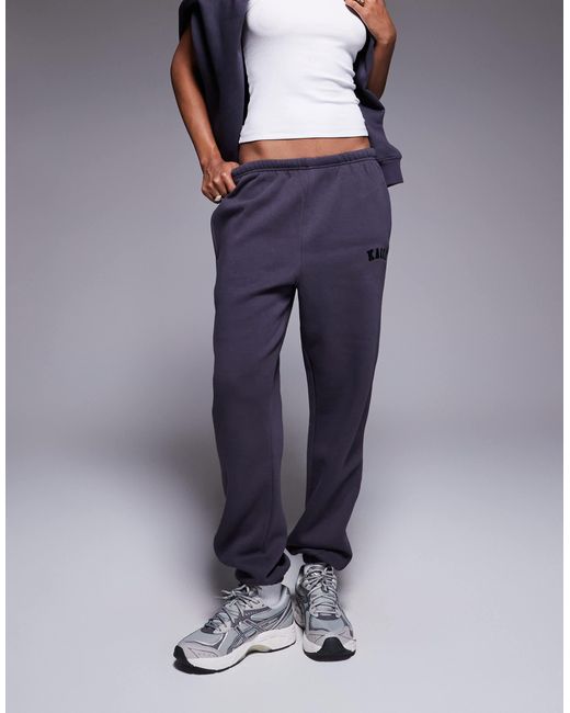 Kaiia Blue Cotton Blend Cuffed Trackies