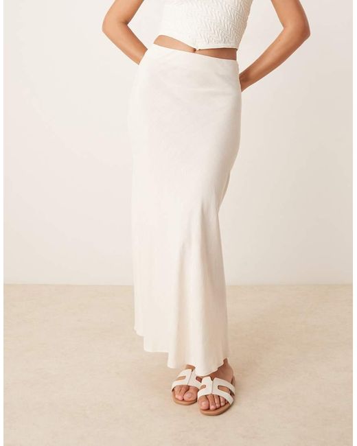 SELECTED Natural Femme Linen Long Skirt