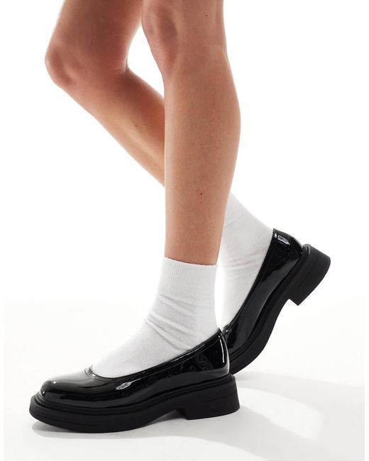 London Rebel Black Ruby Strapless Chunky Mary Janes