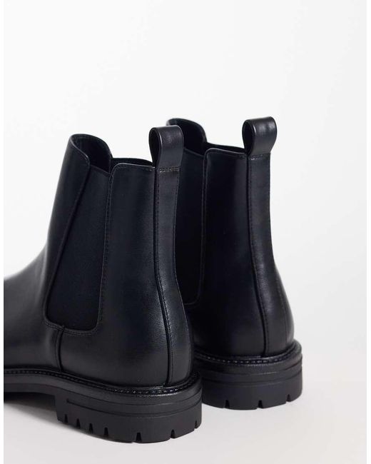 ASOS Blue Chelsea Boots With Cleated Sole for men