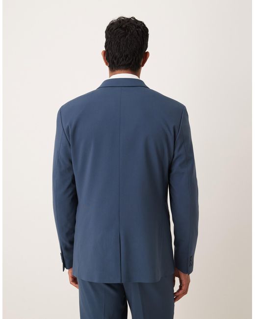 ASOS Blue Double Breasted Regular Suit Jacket for men