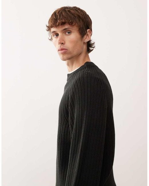 Collusion Black Knitted Sweat for men
