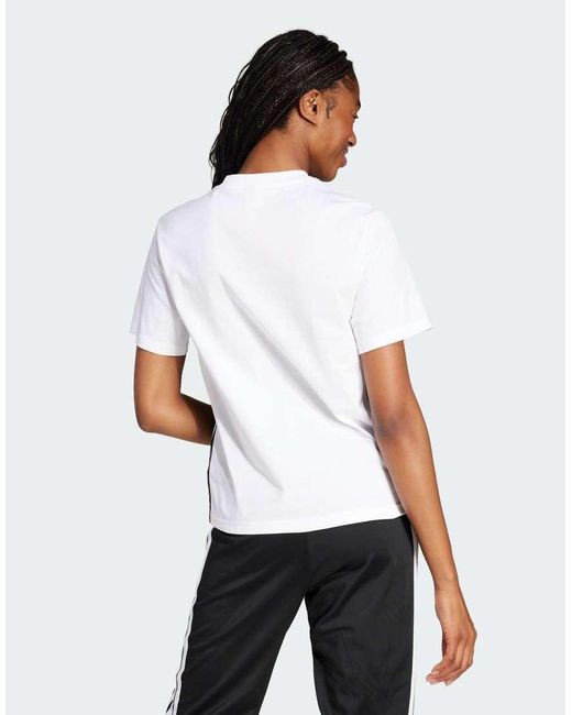Adidas Originals White Essentials 3-Stripes Cotton Tee