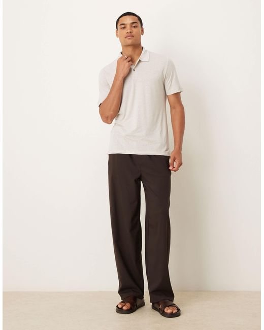 Mango – kurzärmliges relaxed-fit-polohemd in White für Herren