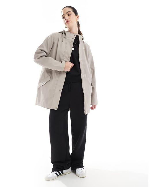 Chubasquero Gris Lunar Con Capucha De -Marrón Vero Moda de color Natural