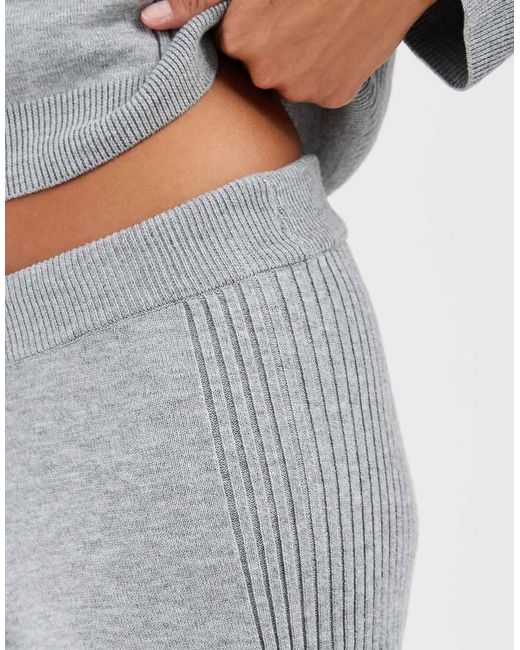 Only Petite Gray Wide Leg Knitted Trousers Co-ord