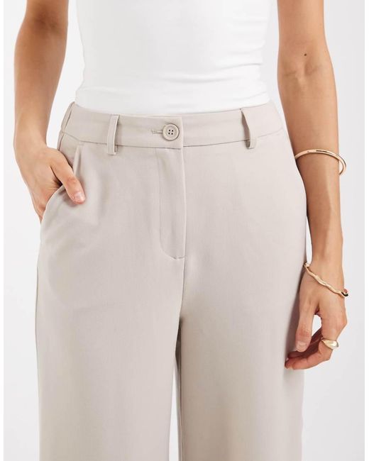 Pieces Natural Tailored High Waist Wide Leg Trousers Co-ord