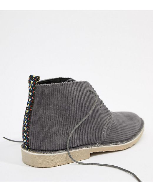 ASOS Desert Boots In Gray Cord for men