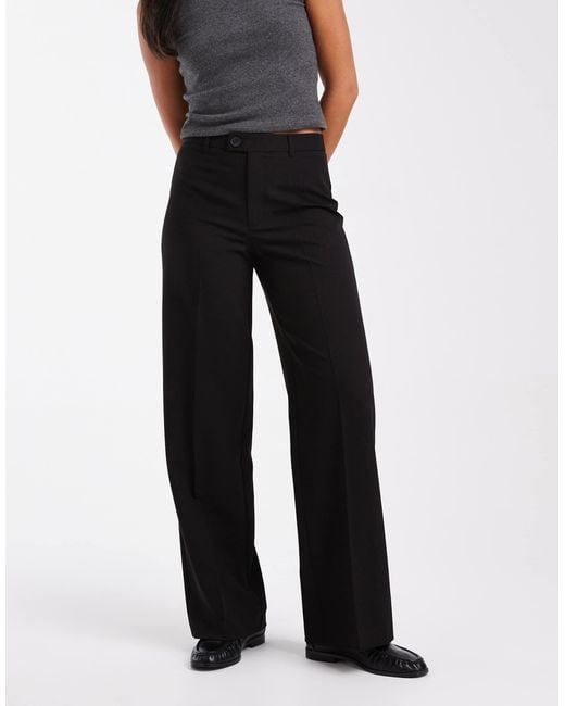 Vero Moda Black Straight Smart Trouser With Crease Front