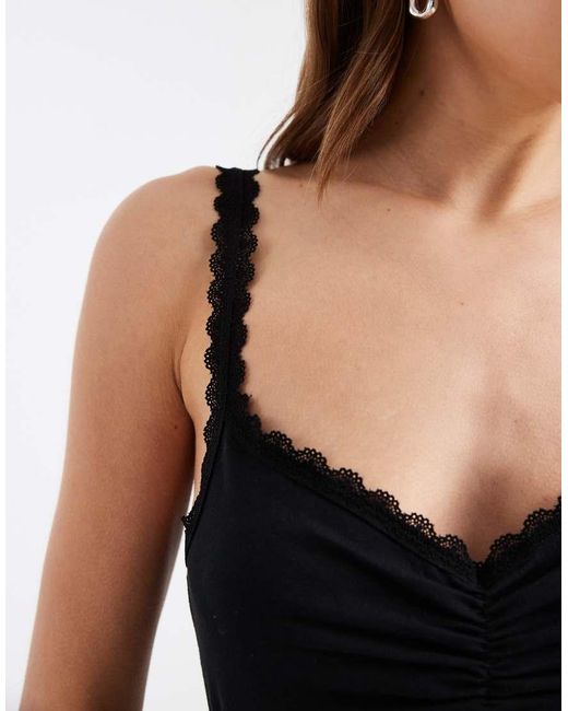Collusion Black Lace Trim Cami Top