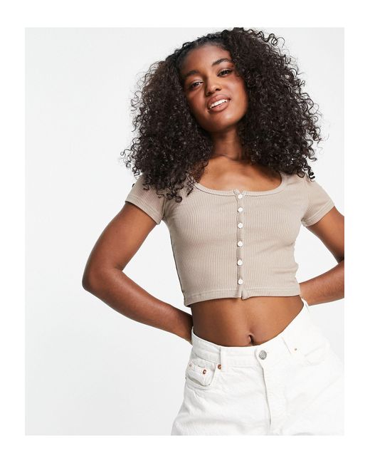 Urban Revivo Shrunken Crop Top in White Lyst