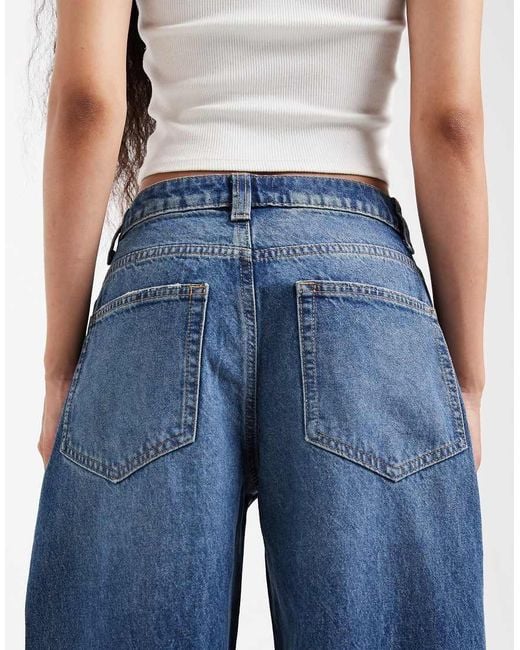 ASOS Blue Asos Design Petite Slim Barrel Leg Jeans