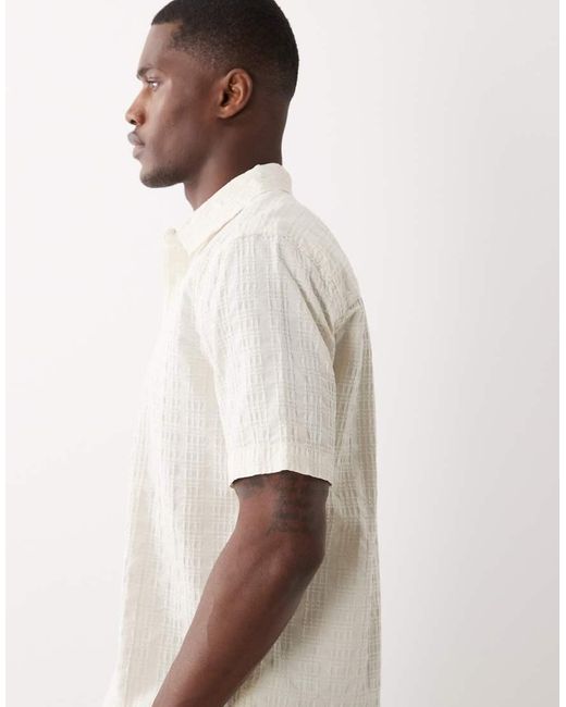 Only & Sons Natural Short Sleeve Textured Shirt for men