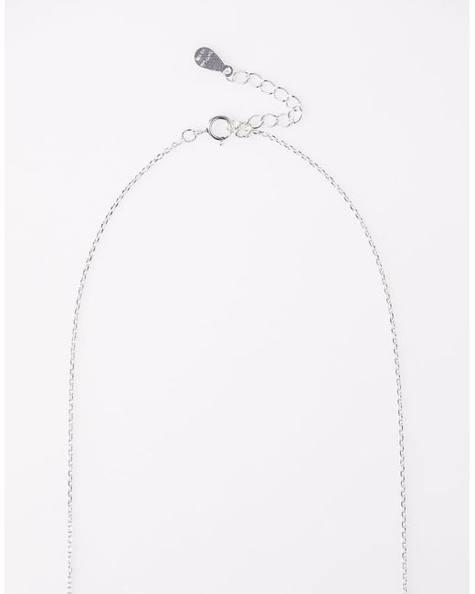 Collar Con Colgante De Aros Enlazados Engastados De Plata De Ley De Lovisa de color White