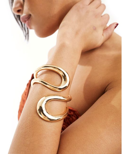 ASOS Brown Cuff Bracelet With Wrap Around Open Design
