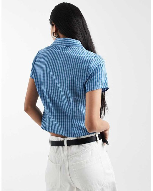 Cotton On Blue Maya Ruched Shirt