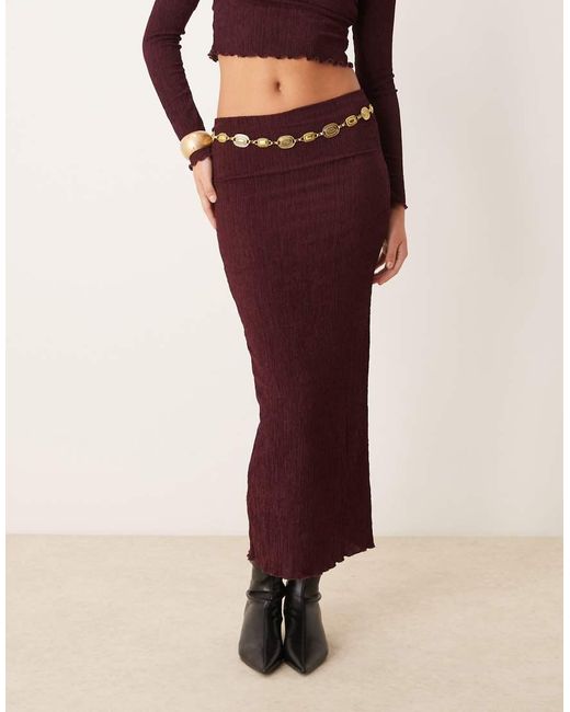 New Look Red Co-Ord Texture Midi Skirt