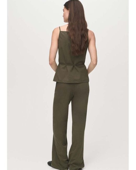 Top De Tirantes Con Cuello Cuadrado Y Lazada En La Cintura De (Parte De Un Conjunto)-Verde Mango de color Green