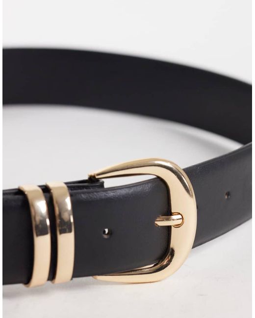 New Look Gray Gold Metal Loop Belt