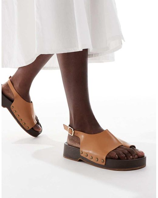 Glamorous Brown Clog Sandals