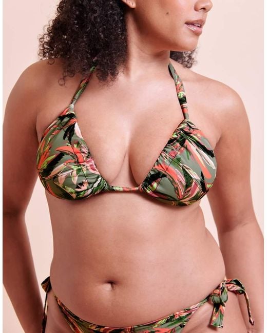 Curvy Kate Pink Sunset Palm String Bikini Brief