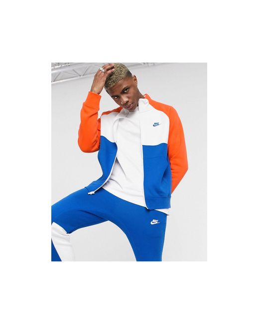 Tuta sportiva blu/arancione con zip di Nike in Blue da Uomo