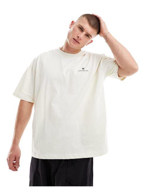 Good For Nothing White Oversized T-shirt With Puff Print for men