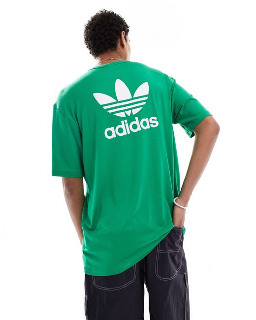 Adidas Originals – es t-shirt mit dreiblatt-logo in Green für Herren