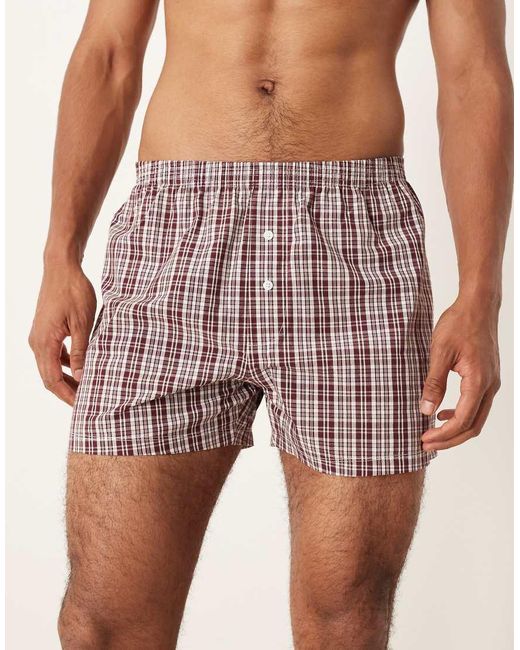 ASOS Brown 2 Pack Woven Boxers for men