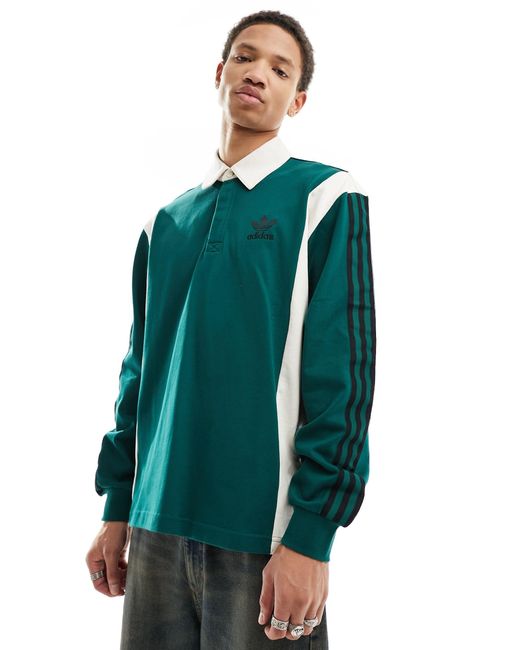 Adidas Originals Green Archive Rugby Shirt for men