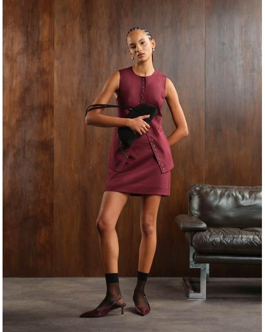 Nobody's Child Red Pelmet Mini Skirt Co-ord