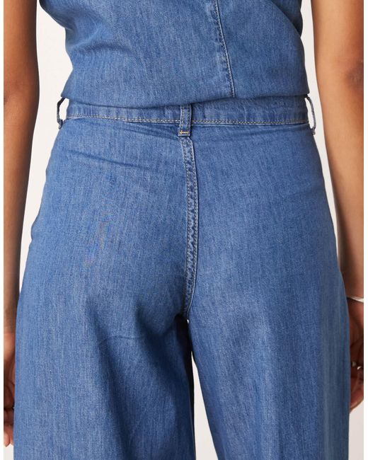 ASOS Blue Wide Leg Jean Co-ord With Pleated Waist