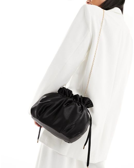 True Decadence White Pouch Bag With Chain Strap