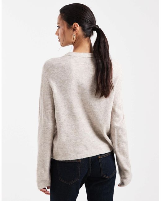 Gilet coupe carrée en maille - beige ONLY en coloris Natural