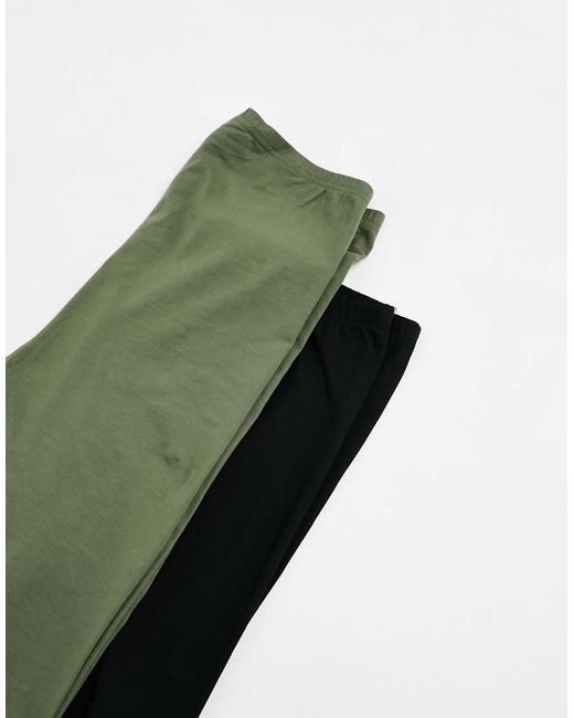 Pack De 2 Leggings De Color Negro Y Caqui De Algodón De Mamalicious Maternity Mama.licious de color Green