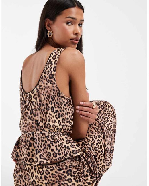 ASOS Brown Satin Scoop Neck Cami Top