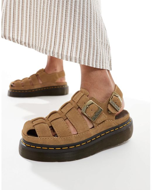 Dr. Martens White Wrenlie Quad Caged Sandals