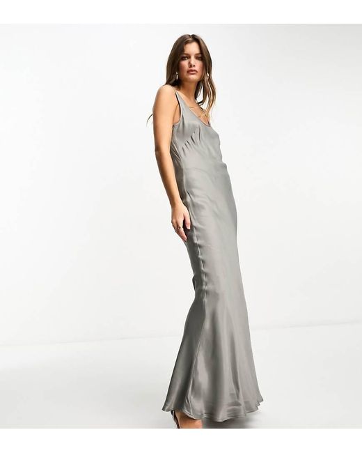 Nobody's Child Petite White Satin Maxi Slip Dress