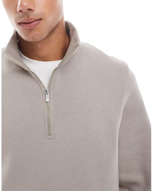 Sweat à col zippé - gris ASOS pour homme en coloris Gray