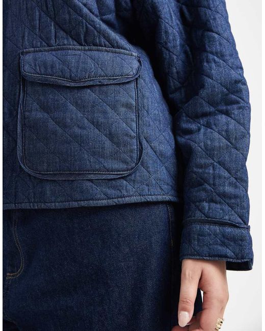 ONLY Blue Quilted Denim Jacket