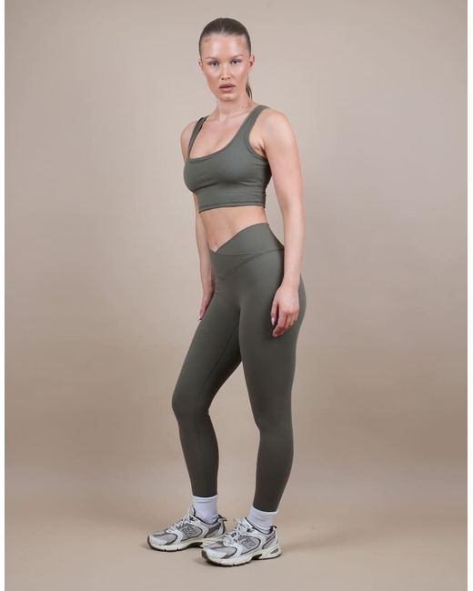 SIMMI Gray Square Neck Cropped Tank Top