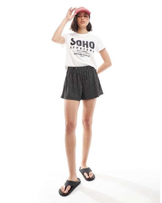 Bershka White Soho Oversized Tee