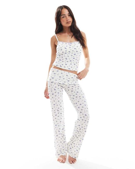 Cotton On White Rosette Detail Cami Co-ord Sleep Top