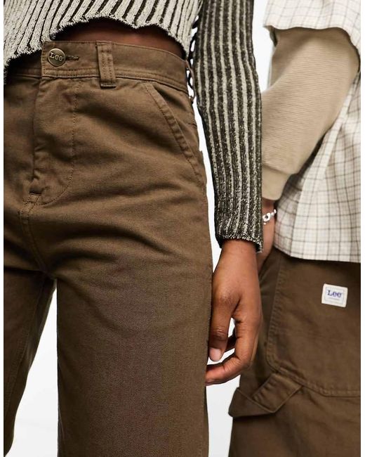 Lee Jeans Brown Workwear Capsule Relaxed Canvas Carpenter Trousers