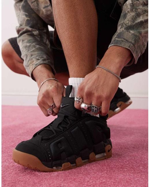 Nike Black Air More Uptempo Low Trainers for men