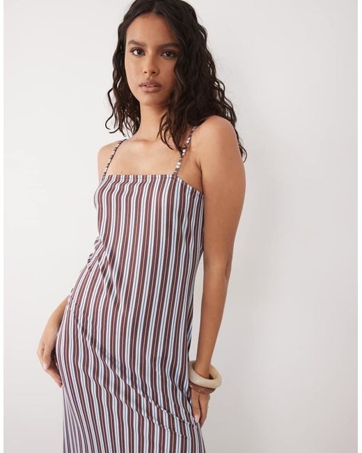 ASOS Purple Cami Square Neck With Side Split Maxi Dress