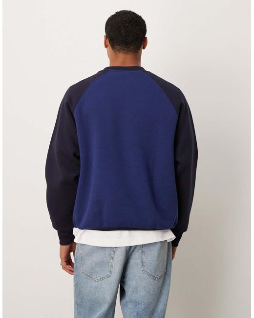 Sudadera Azul Marino Extragrande Con Mangas Raglán De (Parte De Un Conjunto) ASOS de hombre de color Blue