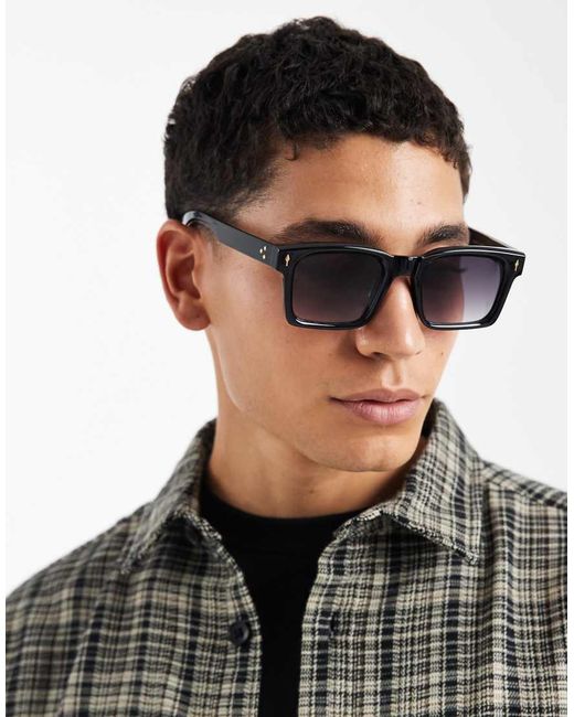 ASOS Black Square Sunglasses for men