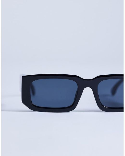 TOPSHOP Blue Milan Rectangle Sunglasses